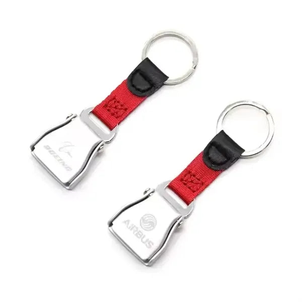 Airplane Seatbelt Buckle Key Ring