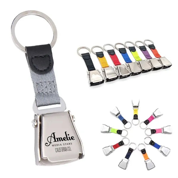 Airplane Seatbelt Buckle Key Ring