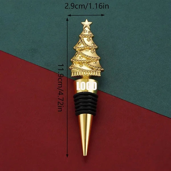 Elegant Christmas Tree PVC & Zinc Alloy Wine Bottle Stopper