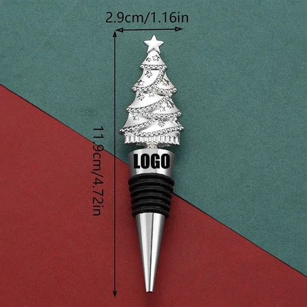 Elegant Christmas Tree PVC & Zinc Alloy Wine Bottle Stopper