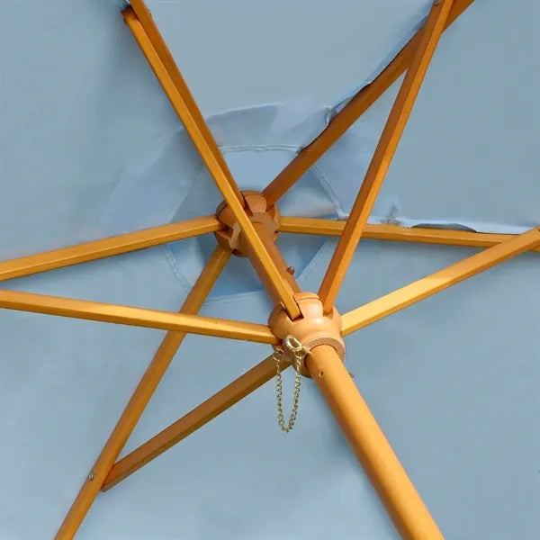 7' Wood Market Umbrella Kit With Valance (6 Imprints)