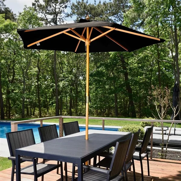 7' Wood Market Umbrella Kit (6 Imprints)