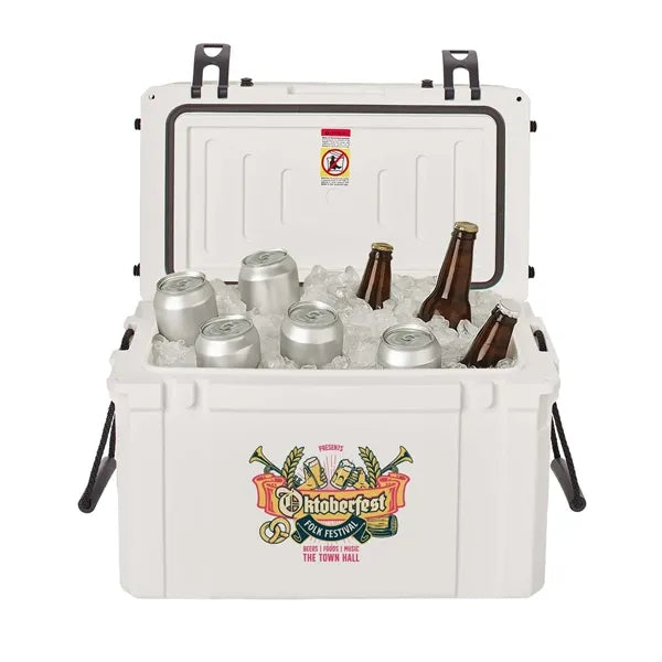 45L Bench Cooler, Front and Cushion Imprint