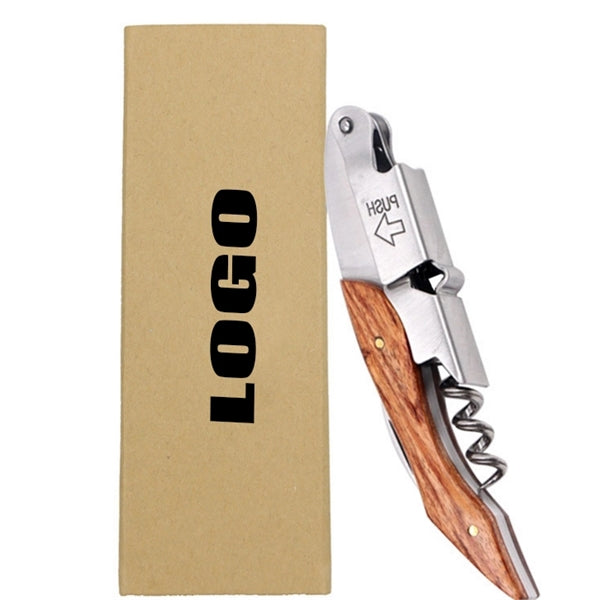 Solid Wood Wine Bottle Corkscrew Opener Gift Set