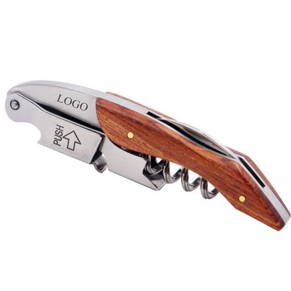Solid Wood Wine Bottle Corkscrew Opener Gift Set
