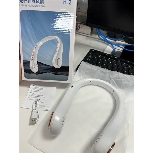Portable Bladeless Neck Fan USB Wearable Cooling Device