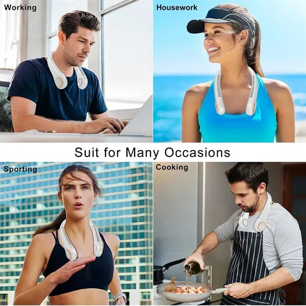 Portable Bladeless Neck Fan USB Wearable Cooling Device