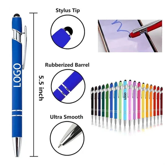 Rubber coated Stylus Metal Ballpoint Pen