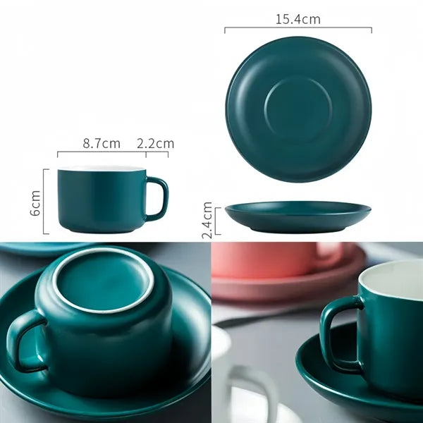 6.5 Oz. Espresso Coffee Cups w/ Saucer Set