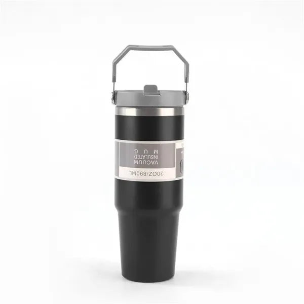 30oz Stainless Steel Vacuum Tumbler with Handle & Straw