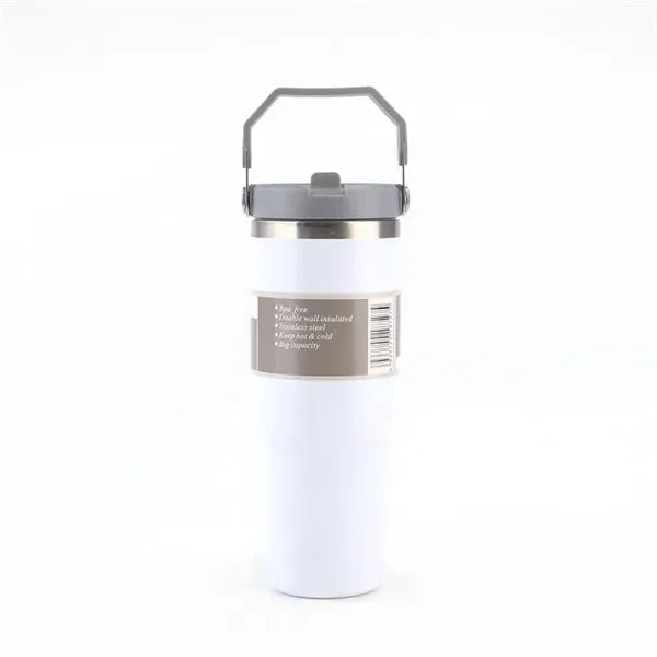 30oz Stainless Steel Vacuum Tumbler with Handle & Straw