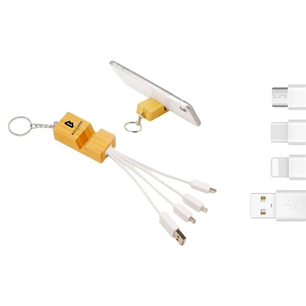 Bamboo Multi-Function 3 In 1 Data Cable