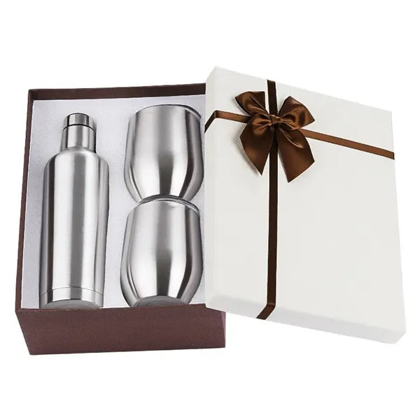 3Pcs Gift Box Wine Bottle And Tumblers