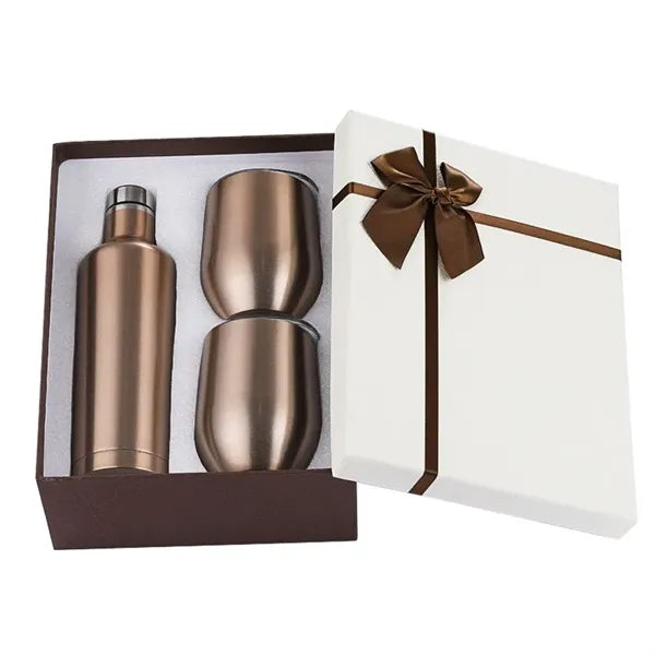 3Pcs Gift Box Wine Bottle And Tumblers