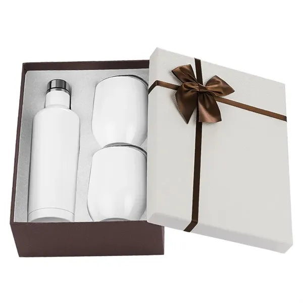 3Pcs Gift Box Wine Bottle And Tumblers