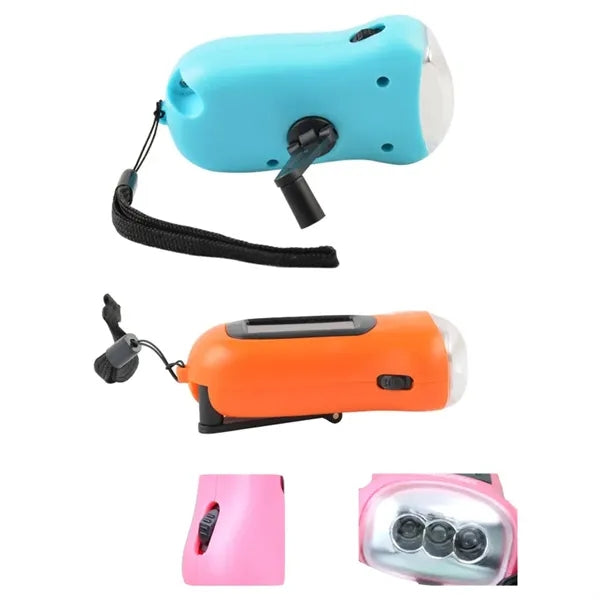 Hand-Crank Solar Led Flashlight