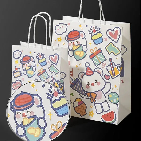 Kraft Shopping with Handles Disposable Paper Gift Bags