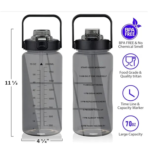 64OZ Half Gallon Water Bottle with Sleeve