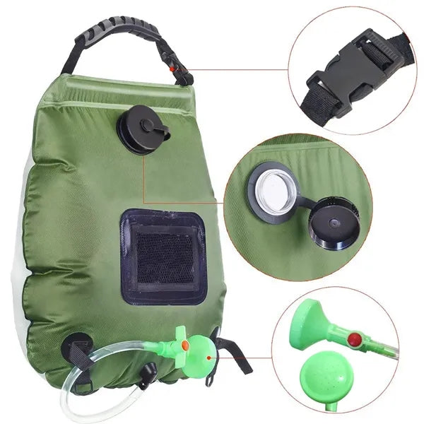 Multi-Layered Solar Shower Bag with Upgraded Showerhead