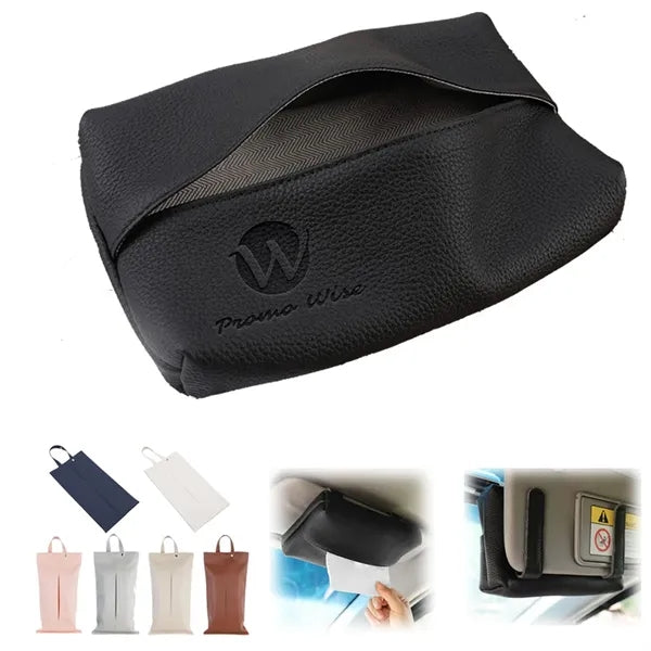 Multifunctional Multicolor Hanging Leather Car Tissue Holder