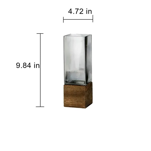 Wooden Tray Anti-Fall Acrylic Straight Vase