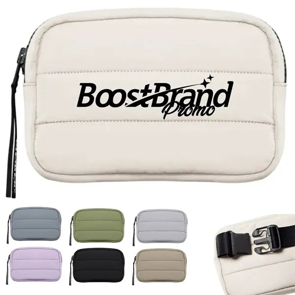 Padded Quilted Waist Bag with Adjustable Strap