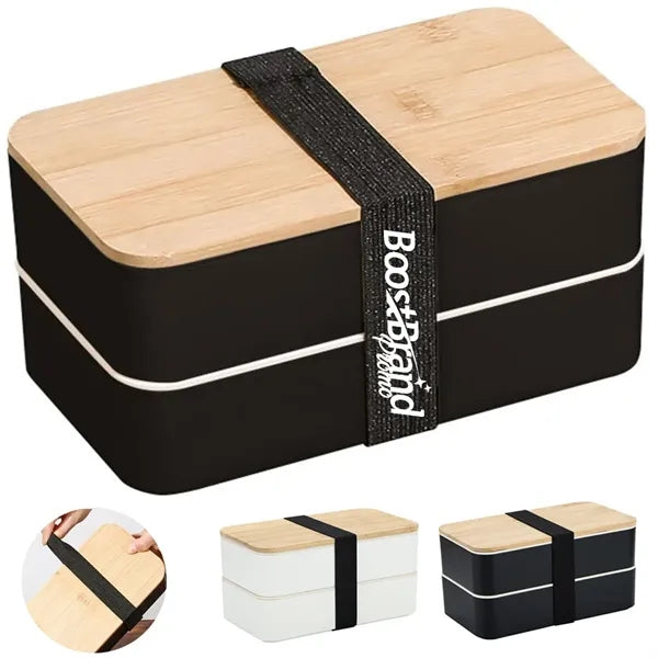 Eco-Friendly Bamboo Lid Bento Box Lunch Container