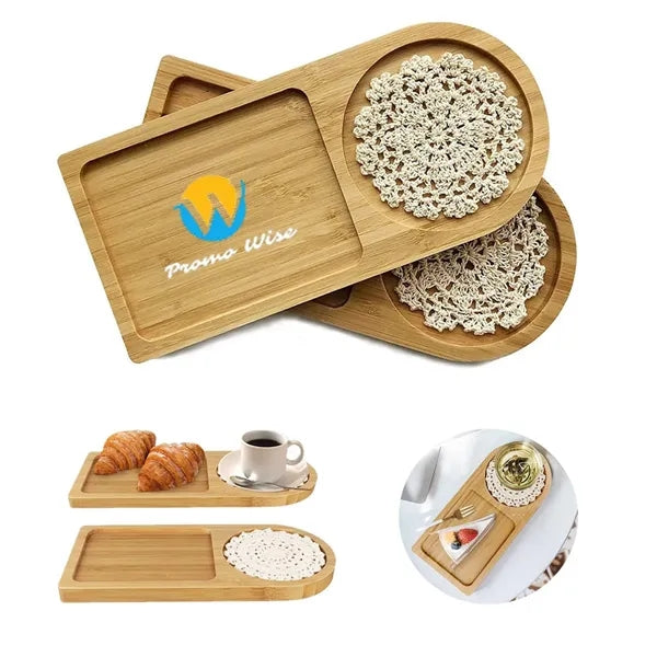 Environmentally Friendly Natural Bamboo Round Tea Tray