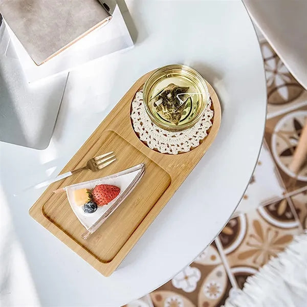 Environmentally Friendly Natural Bamboo Round Tea Tray