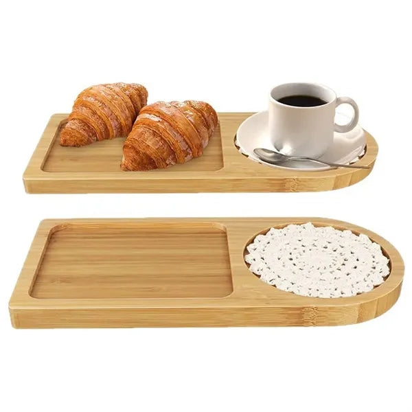 Environmentally Friendly Natural Bamboo Round Tea Tray