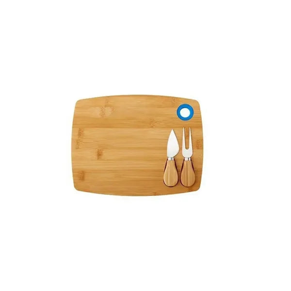 Natural Hangable Rectangular Bamboo Cheese Board Set