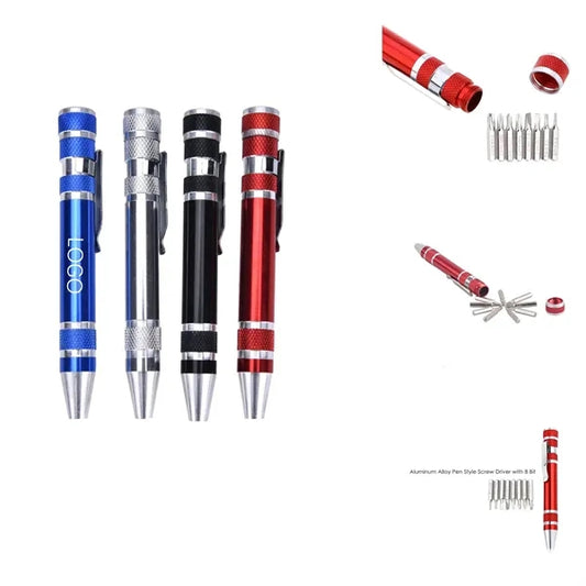 8 In 1 Aluminum Pen Style Tool Kit