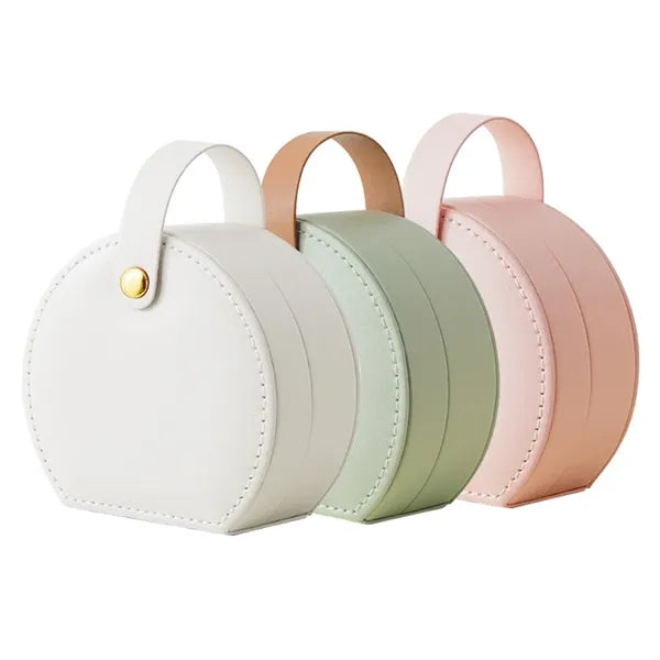 Travel Jewelry Case, Elegant Half-Moon Design