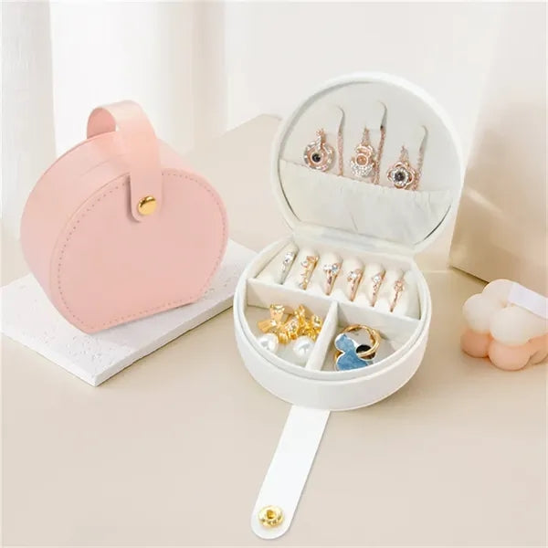 Travel Jewelry Case, Elegant Half-Moon Design