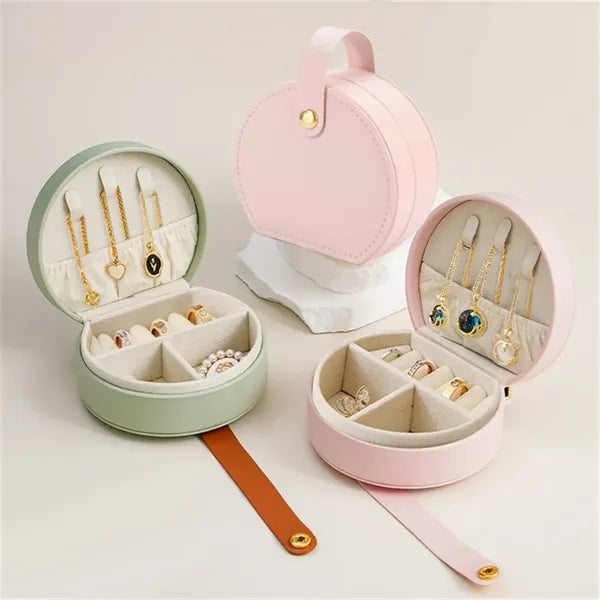 Travel Jewelry Case, Elegant Half-Moon Design