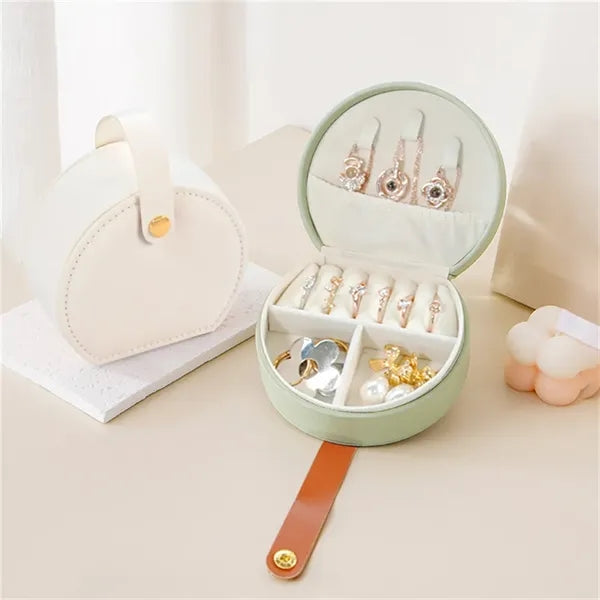 Travel Jewelry Case, Elegant Half-Moon Design