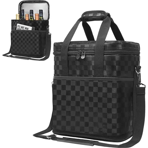 6 Bottle Carrier Tote Insulated Padded Wine Cooler Bag