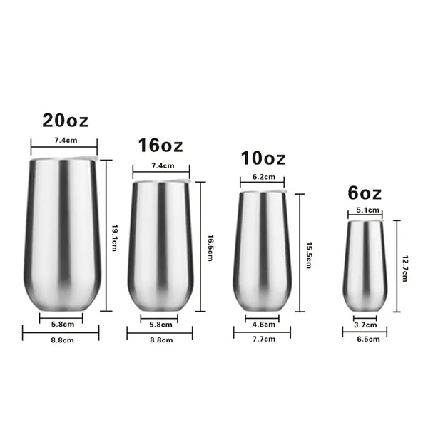 6 oz Stainless Steel Champagne Tumbler with Lid