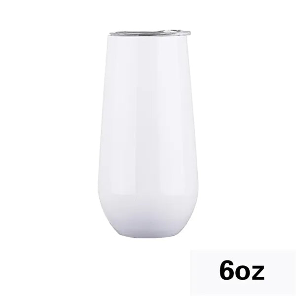 6 oz Stainless Steel Champagne Tumbler with Lid