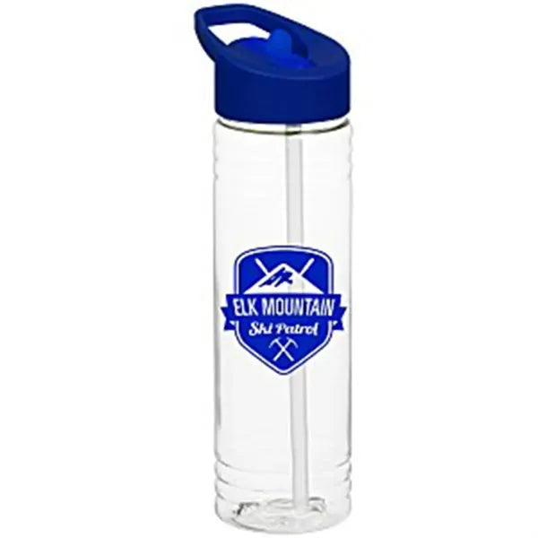 24OZ Clear Impact Water Bottle With Flip Straw Lid