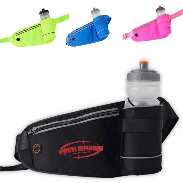 Adjustable Running Waist Pack with Water Bottle Holder