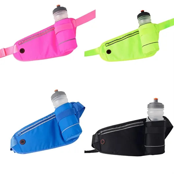 Adjustable Running Waist Pack with Water Bottle Holder