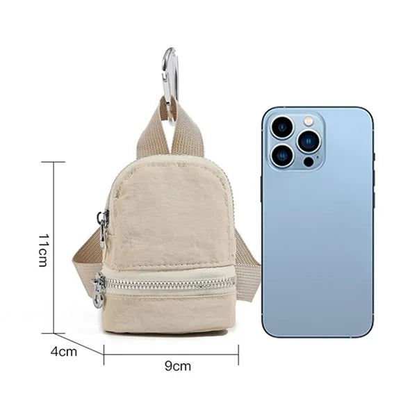 Mini Backpack Style Coin Purse with Zipper Pocket