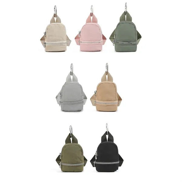 Mini Backpack Style Coin Purse with Zipper Pocket