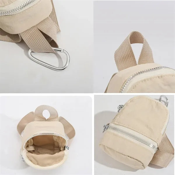 Mini Backpack Style Coin Purse with Zipper Pocket