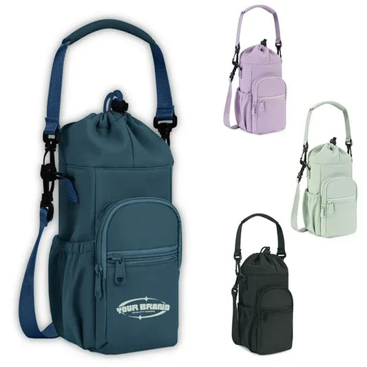 Insulated Crossbody Bottle Holder w/ Aluminum Foil Lining