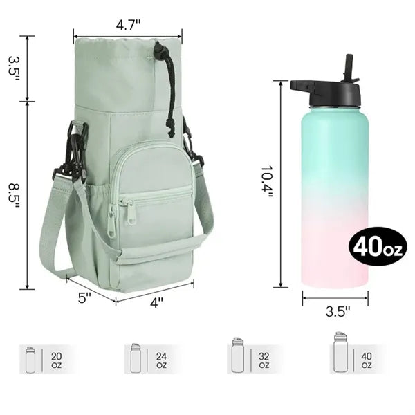 Insulated Crossbody Bottle Holder w/ Aluminum Foil Lining