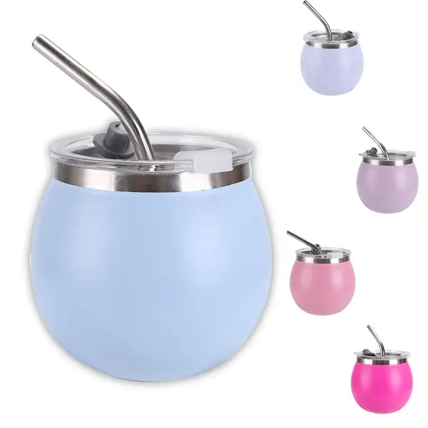 5oz Portable Stainless Steel Vacuum Cup Mug with Straw
