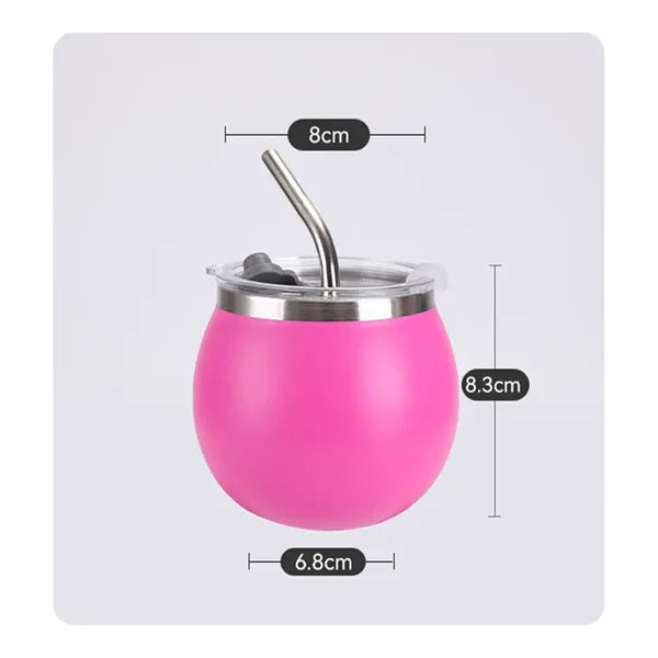 5oz Portable Stainless Steel Vacuum Cup Mug with Straw