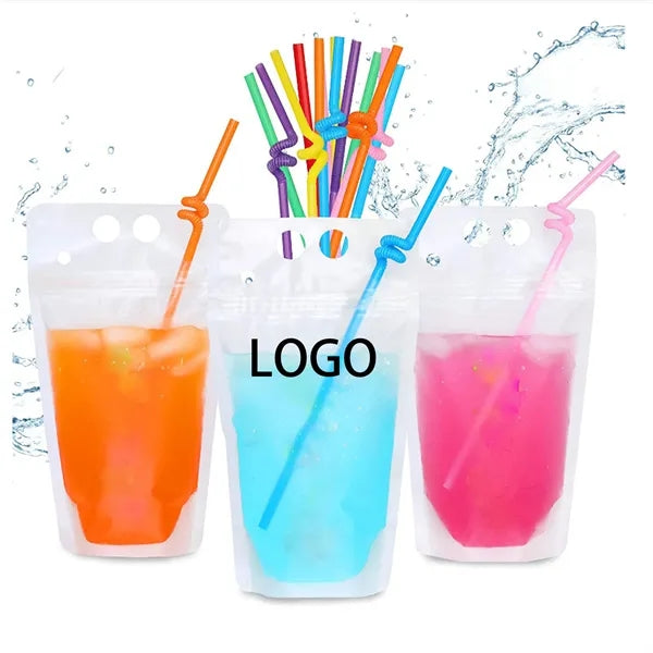16oz Drink Pouch with Straw